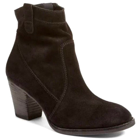 Paul Green Jax Black Bootie Ankle Boot Suede Round Toe Block Heel 5.5 UK 8 US - Picture 1 of 10